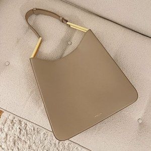 New Demellier London Helsinki Taupe Small Grain Bag
